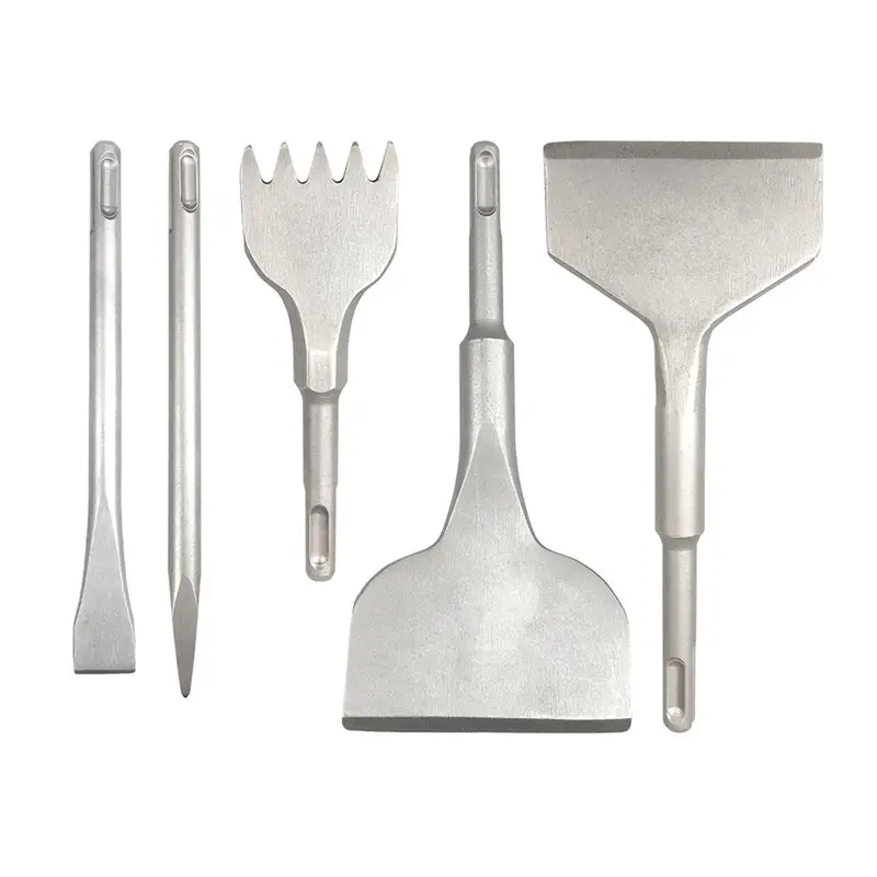 at43-sds-plus-round-shank-tile-shovel-electric-hammer-chisel-5pc-impact-drill-bit-set-for-wall-concrete
