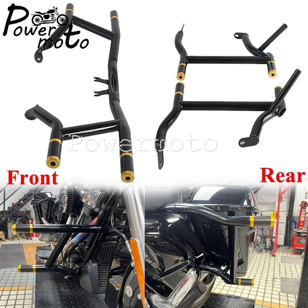 

Moto Engine Tank Guard Highway Crash Bars Bumper Protector For Harley Touring Road King Road Street Electra Glide CVO Limited ST