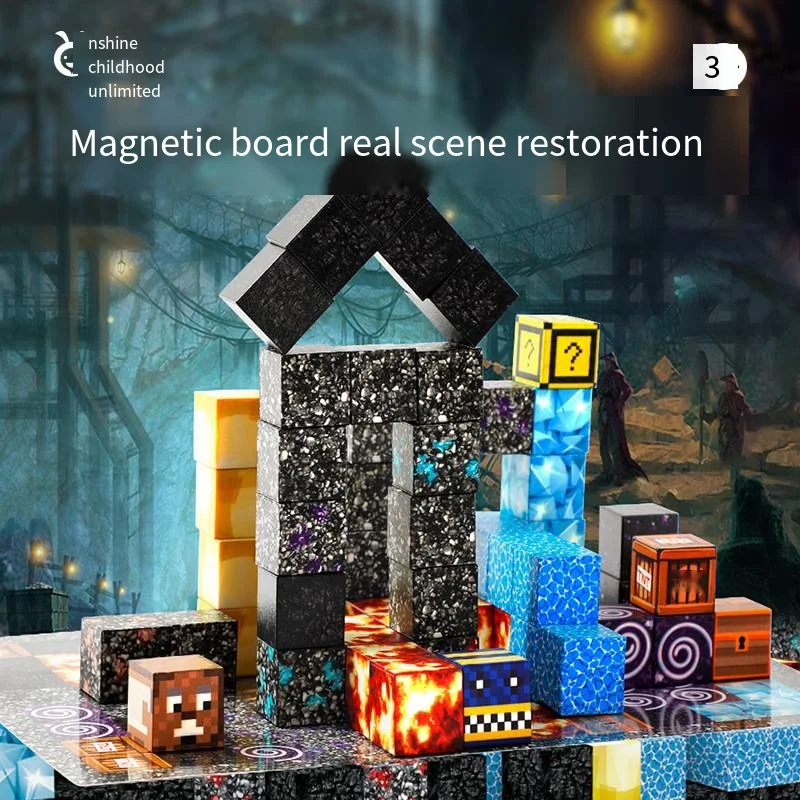 Dzieciństwo nieograniczone mój świat magnetyczny leśna przygoda magnes montaż zabawek puzzle dla dzieci diorama prezent