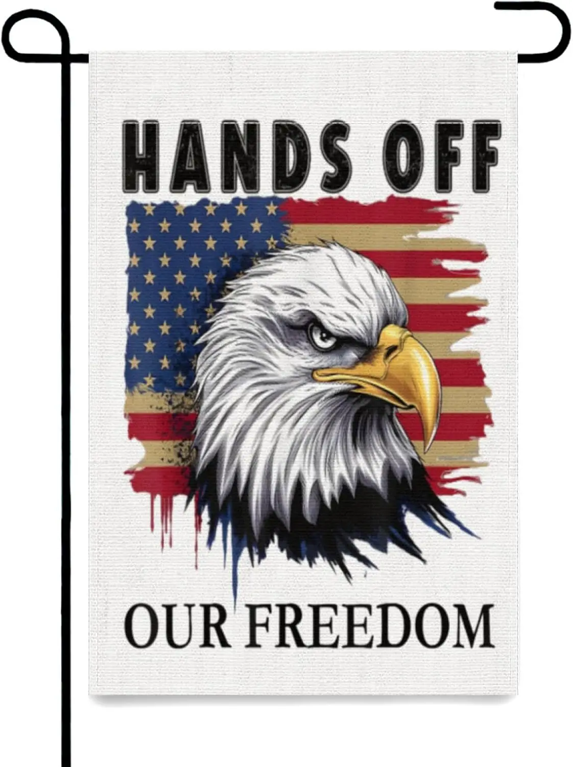 Political Hands Off Freedoms Resist Hands Off Democracy Flag Garden Flag,12x18 Inch Perfect for Brightening Up Your Outdoor  IIC