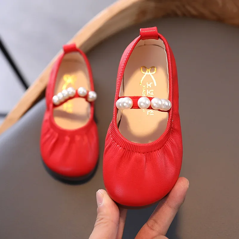 туфли Kid Little Leather Shoe 2023 Spring New Girl Princess Shoes Fashion Shallow Mouth Baby Shoes Soft Sole Girl Shoe Kid Shoes