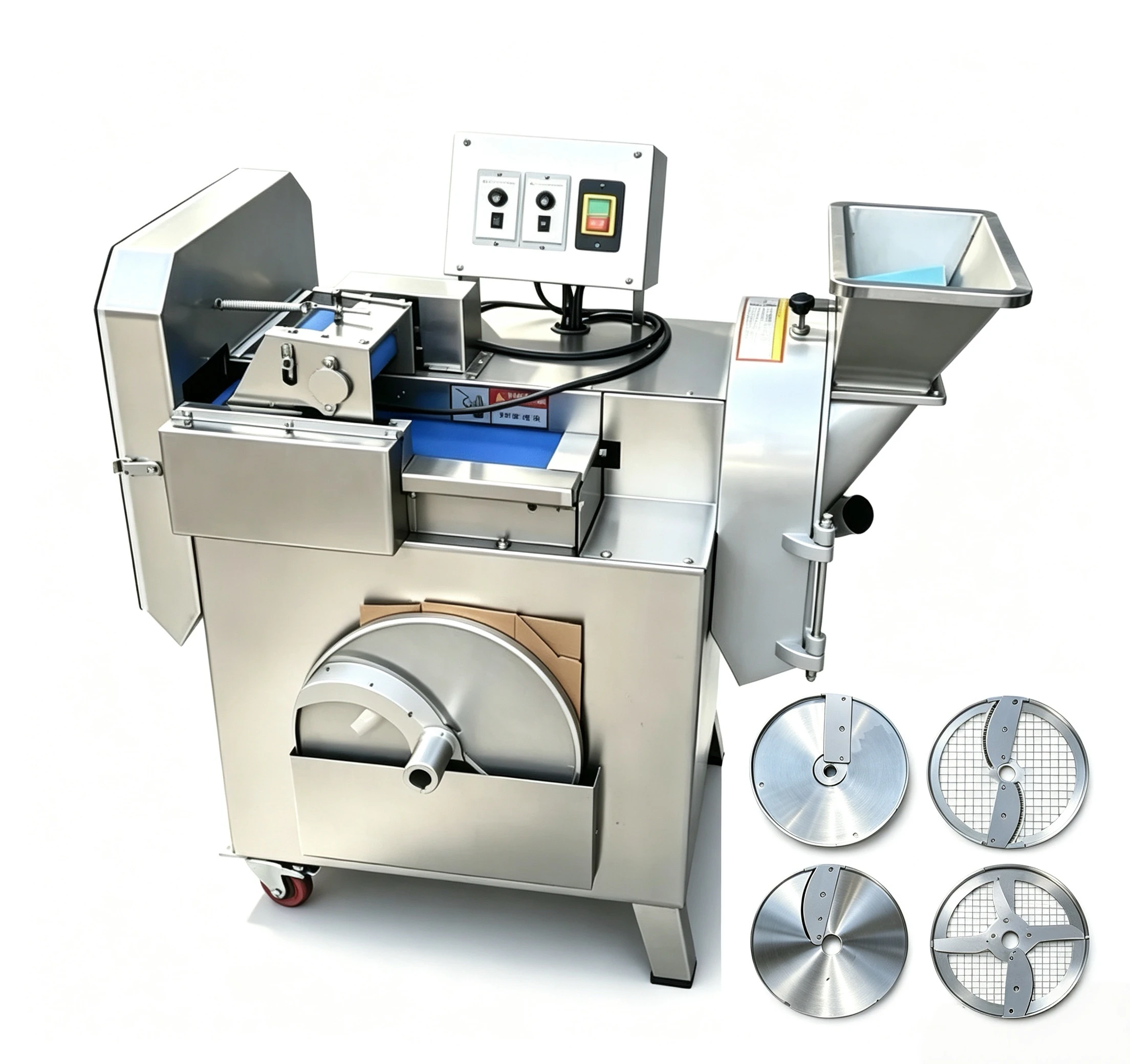 Industrial Multi Purpose Vegetable Cutting Machine Double Feeding Port Vegetable Slicer Shredder Dicer For Restaurant
