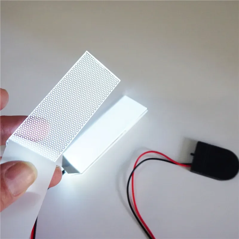 Nova 27.5x69. 5(76.5)mm placa de luz dia das bruxas diy led luz olhos kits para cosplay capacete máscara acessórios adereços cr2032 bateria