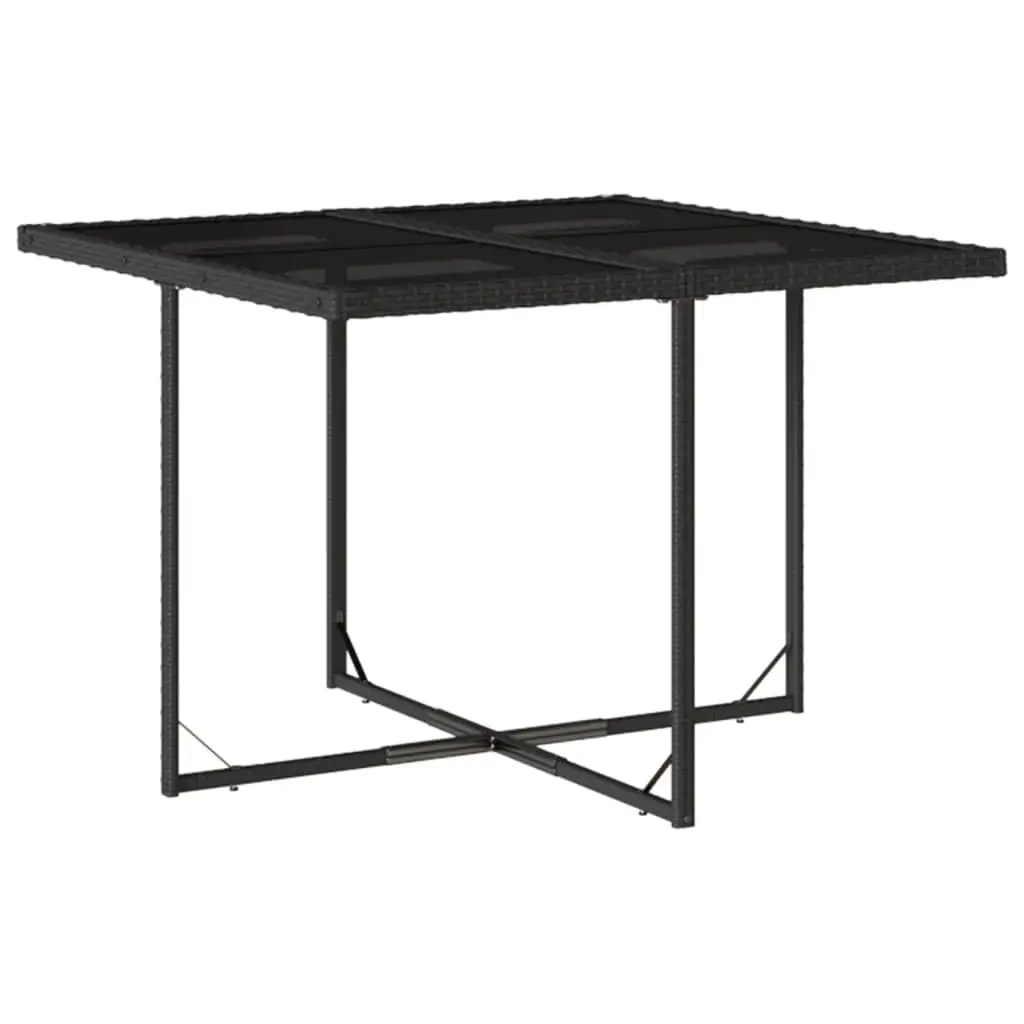 9 Piece Outdoor Dining Set with Cushions & Black Poly Rattan for Patio Garden, Customized