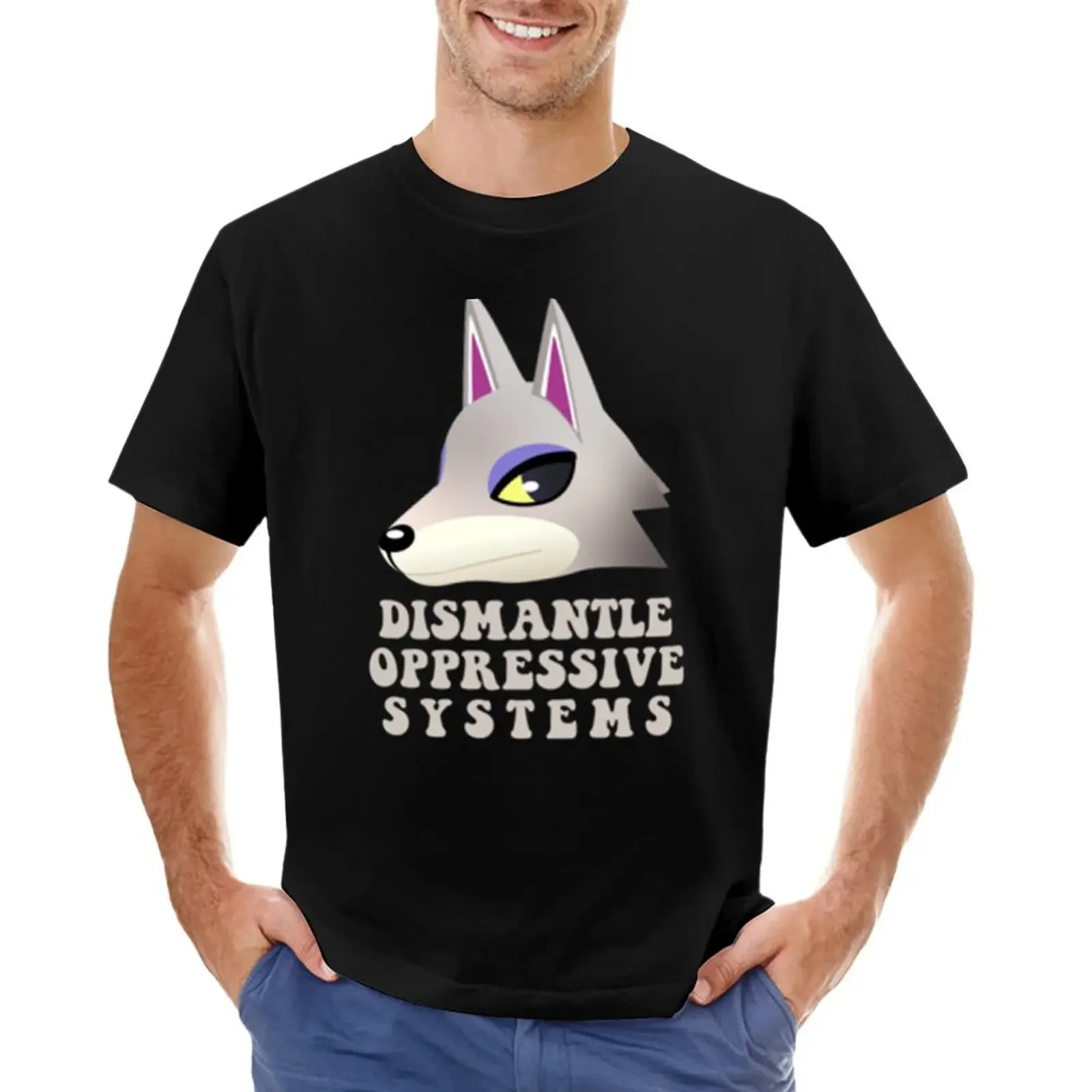 fang says dismantle oppressive systems! T-shirt funnys plain sweat Aesthetic clothing mens t shirts pack