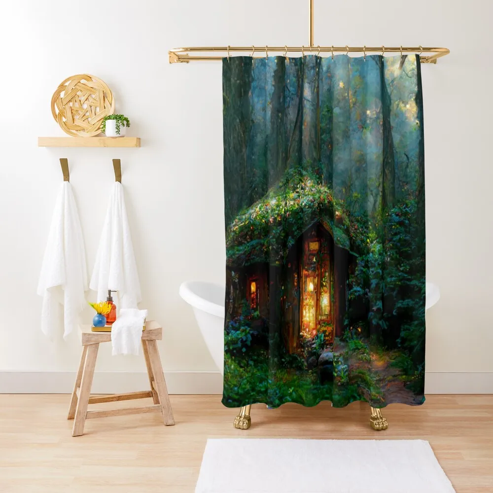 

Forest cabin with fairytale magic - Fantasy dream Shower Curtain Bathtub Shower Set Bathroom Decor Bathroom Accessory Curtain
