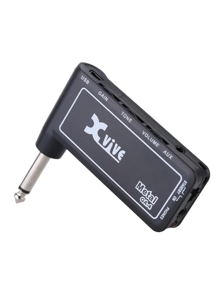 Xvive GA4 Metal Mini Portable Rechargeable Electric Guitar Plug Headphone Amp Amplifier