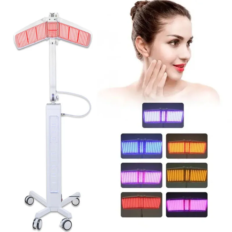 LED large row lamp vertical photon instrument household colorful photodynamic red and blue light skin care