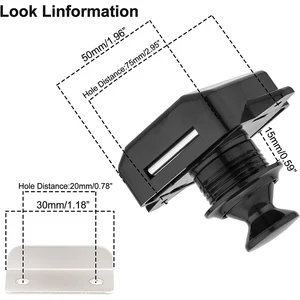 1PC Black Zinc Lock Catch button for Cabinet Cabinet Campe Camar Latch KNOB Cabinet 10 Main Sales Kitchen Motorhome - №3