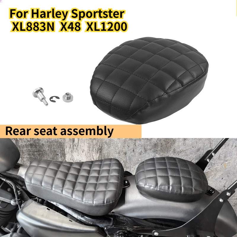 Motorcycle PU Leather Rear Passenger Pillion Seat For Harley Sportster XL883N X48 XL1200 Modified Back Seat Cushion