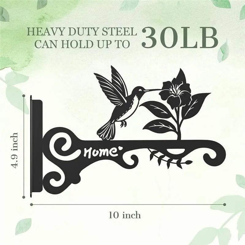 PZHI Metal Plant Hooks with Bird Design, Decorative Wall Hangers for Indoor & Outdoor, Heavy Duty Iron Hanging Brackets, 30 lbs