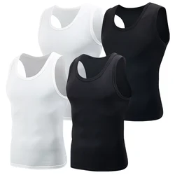 Men's sleeveless breathable fashion outdoor fitness comfortable shoulder vest men's vest T-shirt black and white classic color