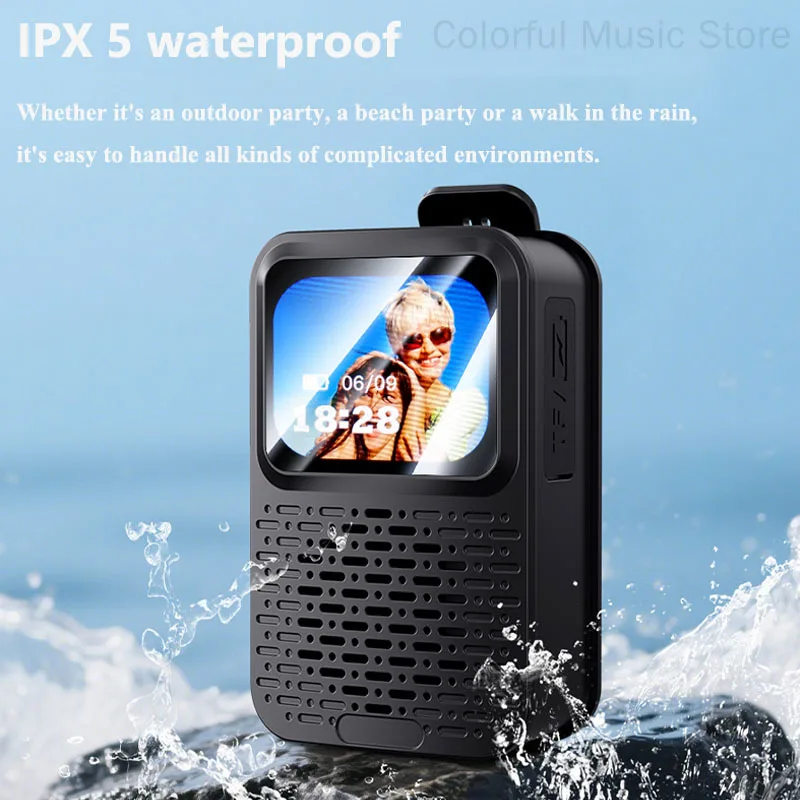 웨어러블 터치 스크린 알람 시계 사운드 바 스마트 블루투스 스피커 무선 MP3 음악 플레이어 IPX5 방수 지원 TF 카드
