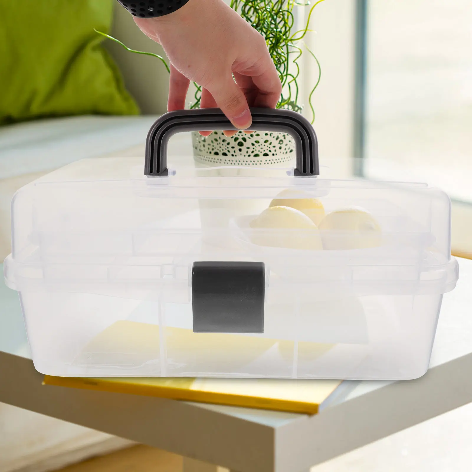 Plastic Toolbox Art Supplies Organizer Clear Painting Tools Case Arts and Crafts Storage Boxes for