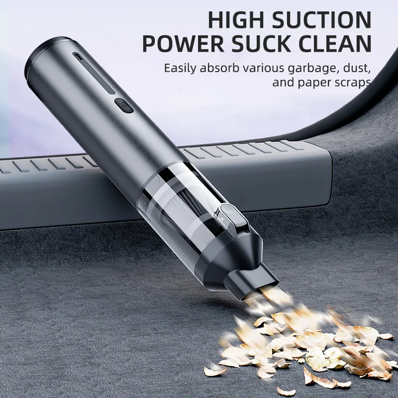 مكنسة كهربائية للسيارة لإزالة الغبار، شفط عالي وقابل للنفخ، متكاملة مزدوجة الأغراض، محمولة باليد عالية الطاقة، سيارة صغيرة بدون فرش