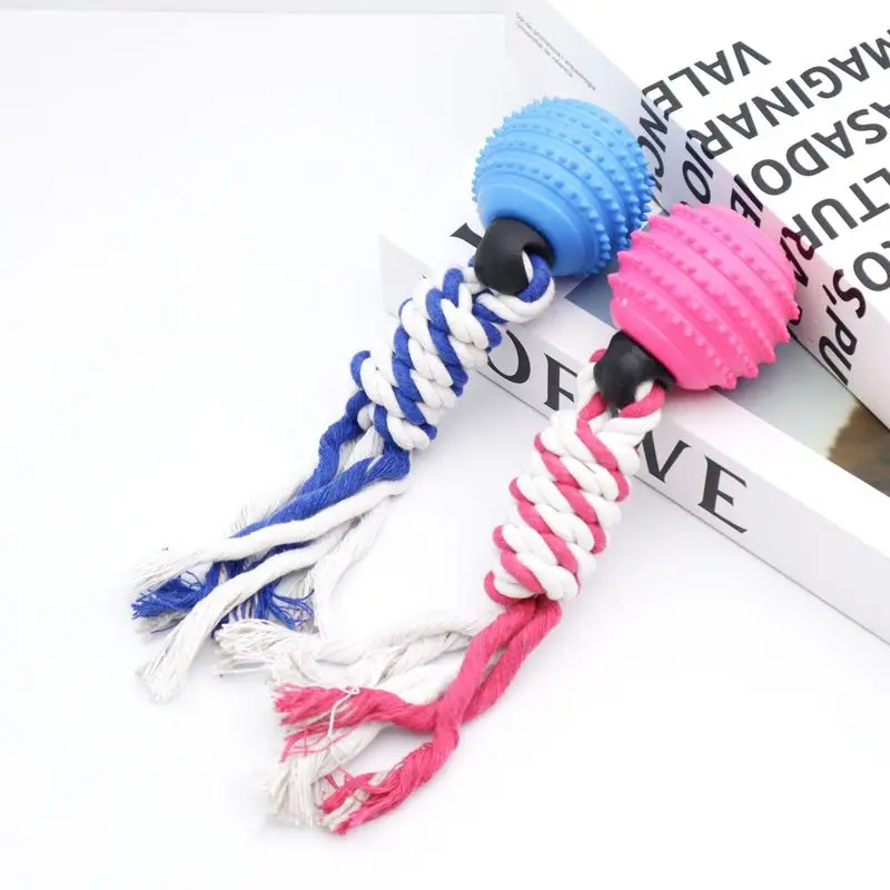 Hundekau-Spielzeugseil, beliebtes Hundeknotenseil zur Zahnreinigung, langlebig und kaubeständig, langeweile-linderndes Baumwollseil-Haustierspielzeug.