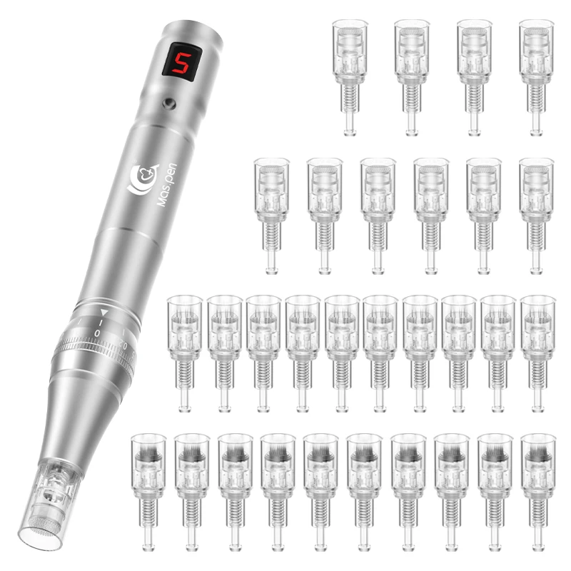 5 Speed Ultima Professional Microneedling Pen Wireless Electric Derma pen With 30PCS Cartridge Free Nano Replacement Tips