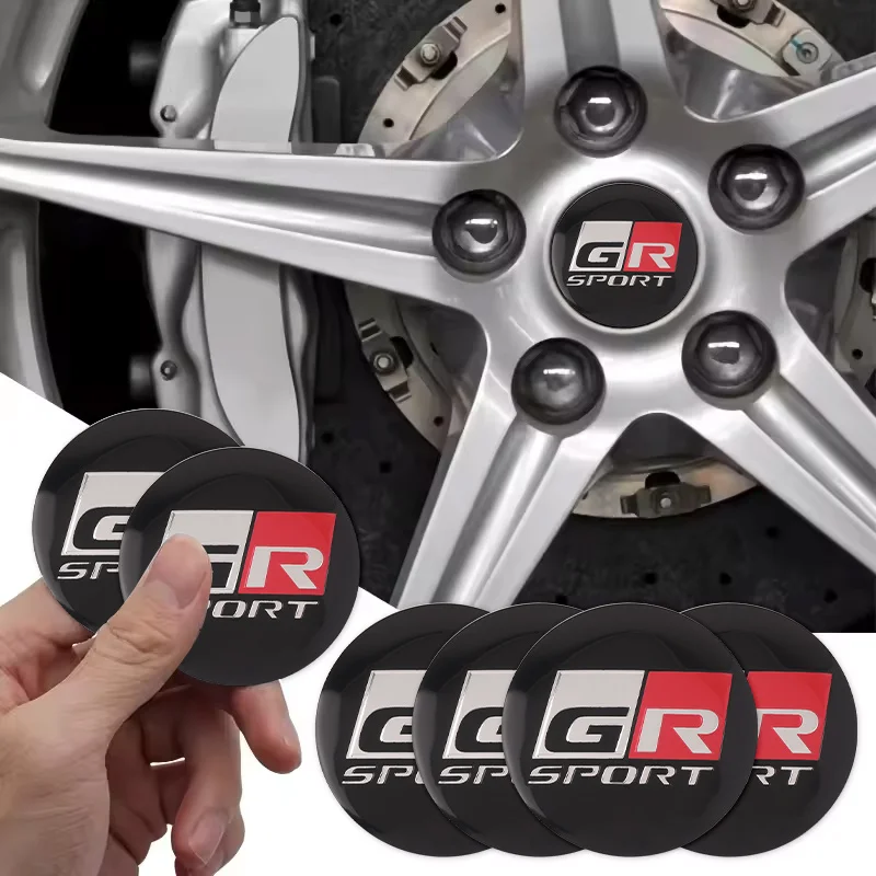 

4Pcs 56mm Car Wheel Center Caps Rim Cap Logo Stickers For Toyota GR Sport C-HR Gazoo RAV4 With sticker Dust-Proof Sticker Covers