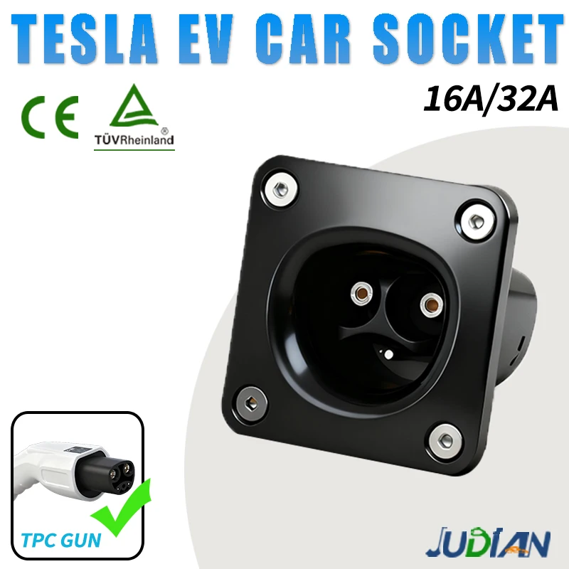 

WEISHUN NACS EV Charging Socket 16A 32A 40A 50A 80A Vehicle Side Female Receptacle for TPC