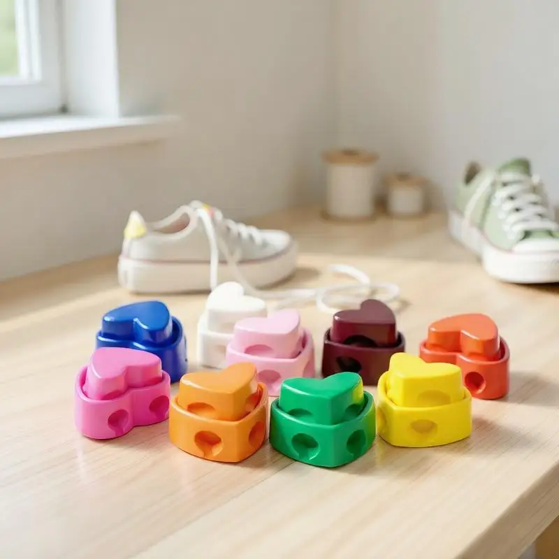 

Cute Heart Shape Spring Cord Locks Plastic Stopper Buckle For Drawstring DIY Garment Accessories Adjustable 2026 Hot Sale