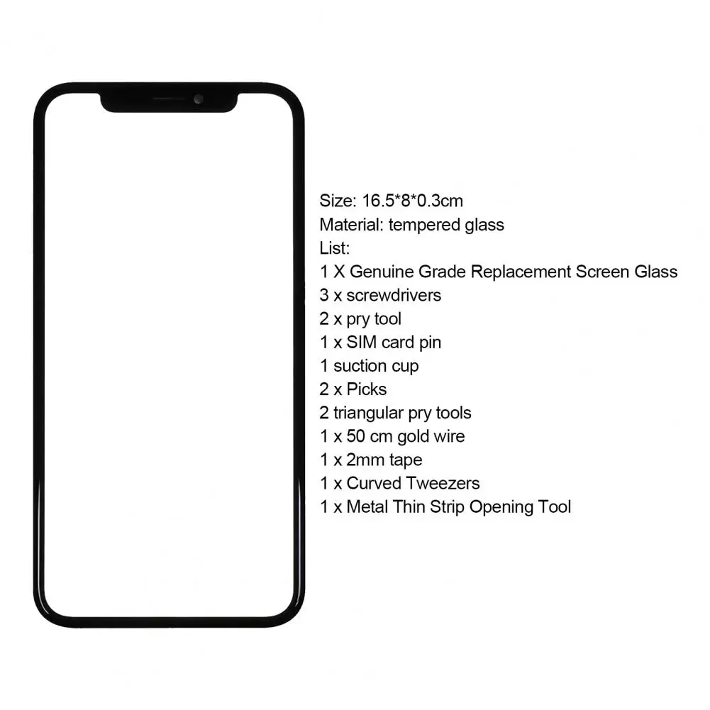Front Glass Screen Durable Screen Outer Glass Lens Replacement Repair Kit For IPhone X/XR/XS/XS Max/11/12/13 Pro Max
