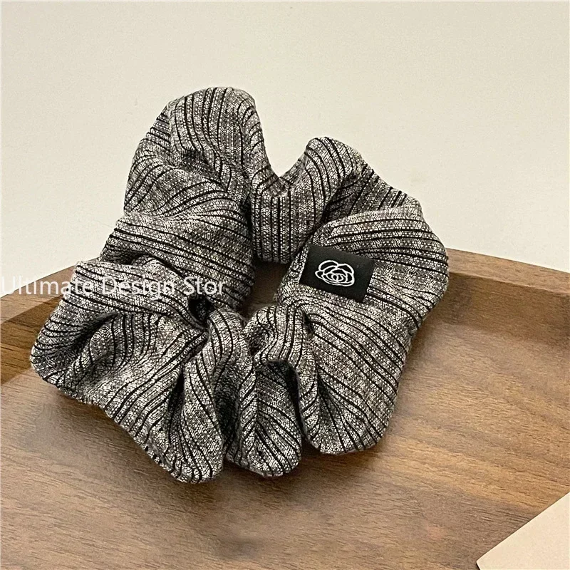 Brand Vintage Scrunchie Women Plaid Elastic Hair Bands Elegant Scrunches Designers Hair Tie Ponytail Hair Accessories