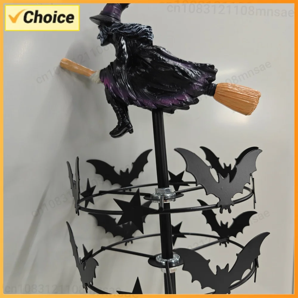 Mystery Witch Garden Wind Spinner Outdoor Witch Garden Stake Magic Witches Garden Windmill for Lawn Yard Flower Bed Walkway