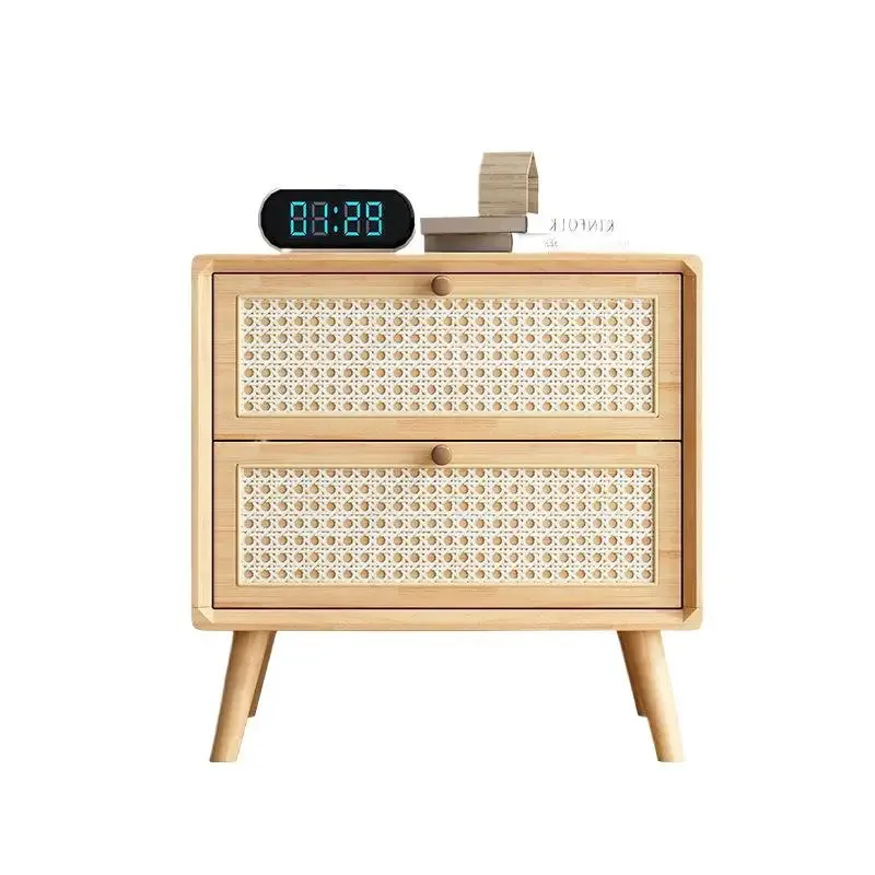 Bedside table, solid wood, cherry, walnut, log, Nordic simplicity