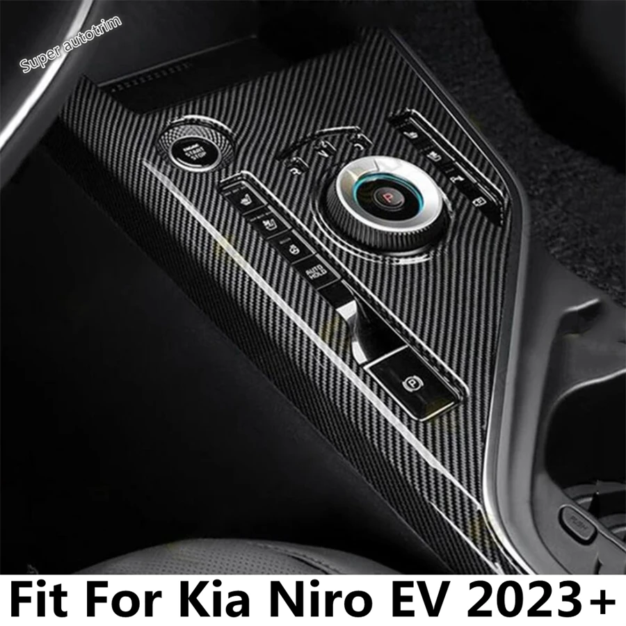 

Car Central Control Gear Shift Panel Frame Decoration Cover Trim Fit For Kia Niro EV 2023 ABS Carbon Fiber Accessories Interior