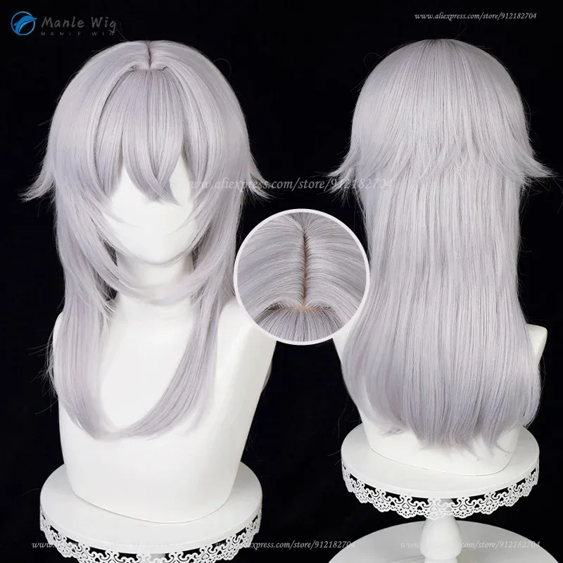 Anime Final Fantasy XIV FF14 Themis Cosplay Wig Long Silver Gray Heat Resistant Synthetic Hair Halloween Party Wigs + Wig Cap