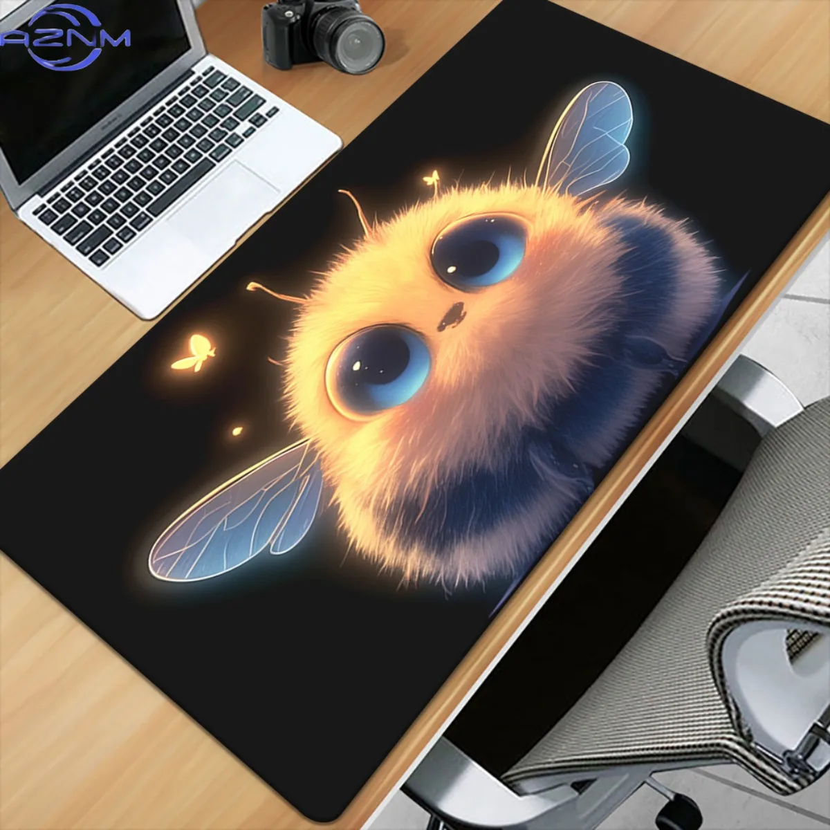 One Yellow Circular Creature HD Printed Desk Pad, Multifunctional XXL Mousepad, Suitable for Gaming Keyboards And Office Compute