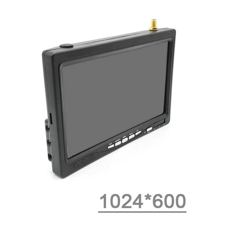 Monitor TN FPV de 7 pulgadas, 5,8G, 48 canales, pantalla LCD TFT de 1024x600, CC 7-16V, transmisor RC y Dron RC