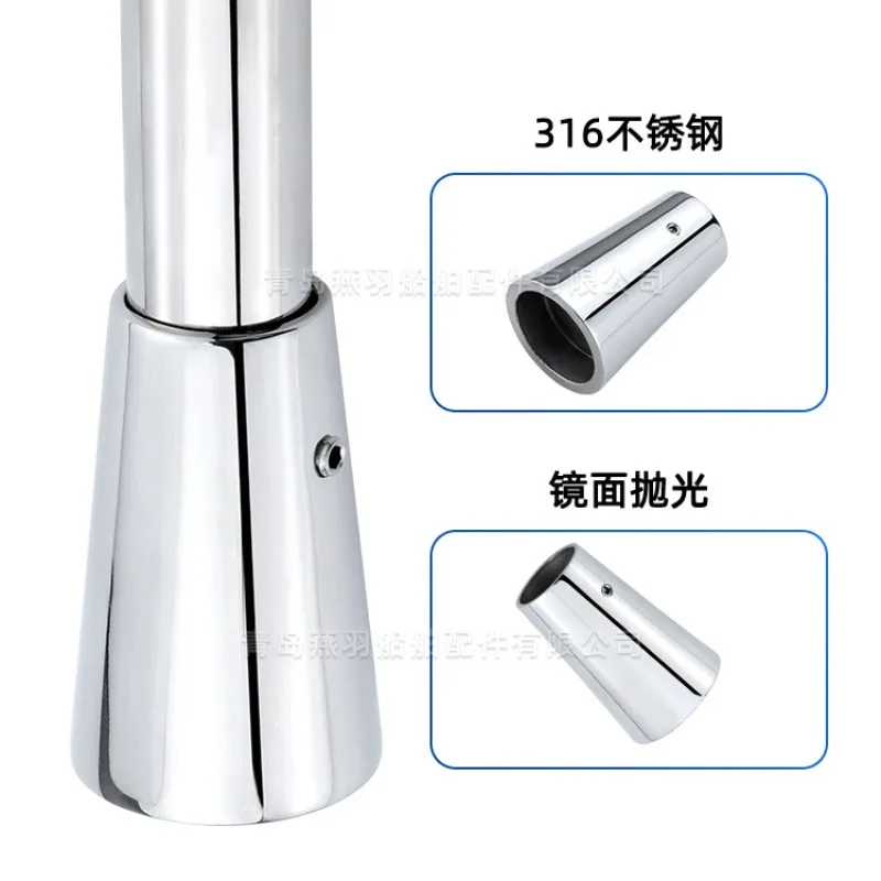 Marine flat flagpole base 90 ° vertical insert bracket 316 stainless steel yacht hardware accessories, flagpole fixed base