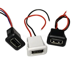 10PCS/Lot 2 Pin 4 Pin USB 2.0 Female Power Jack 2P 4P USB 2.0 Charging Port Connector Data Interface with Cable USB Charger Sock