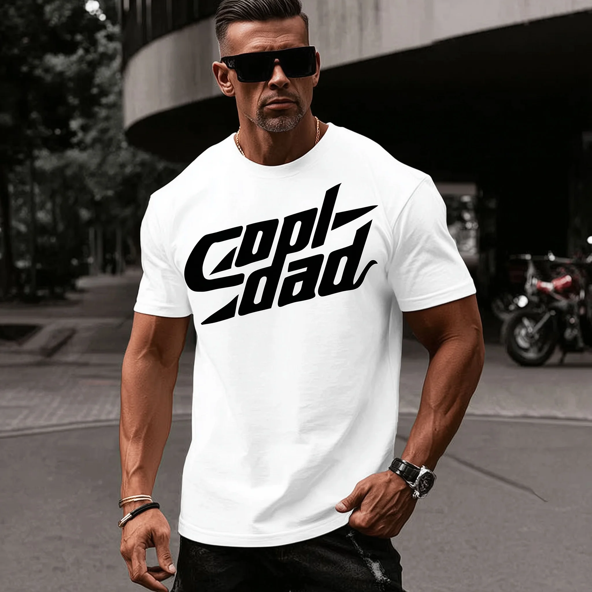 

Teevo Men's Fashion T-Shirt Cool Dad Graphic Print Casual Streetwear Top for Daily Wear