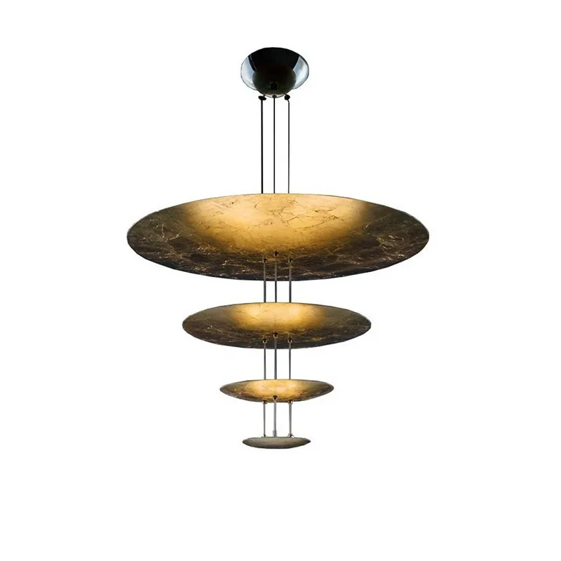 

Modern simplicity, light luxury atmosphere, creative personality, living room villa, empty gold foil chandelier