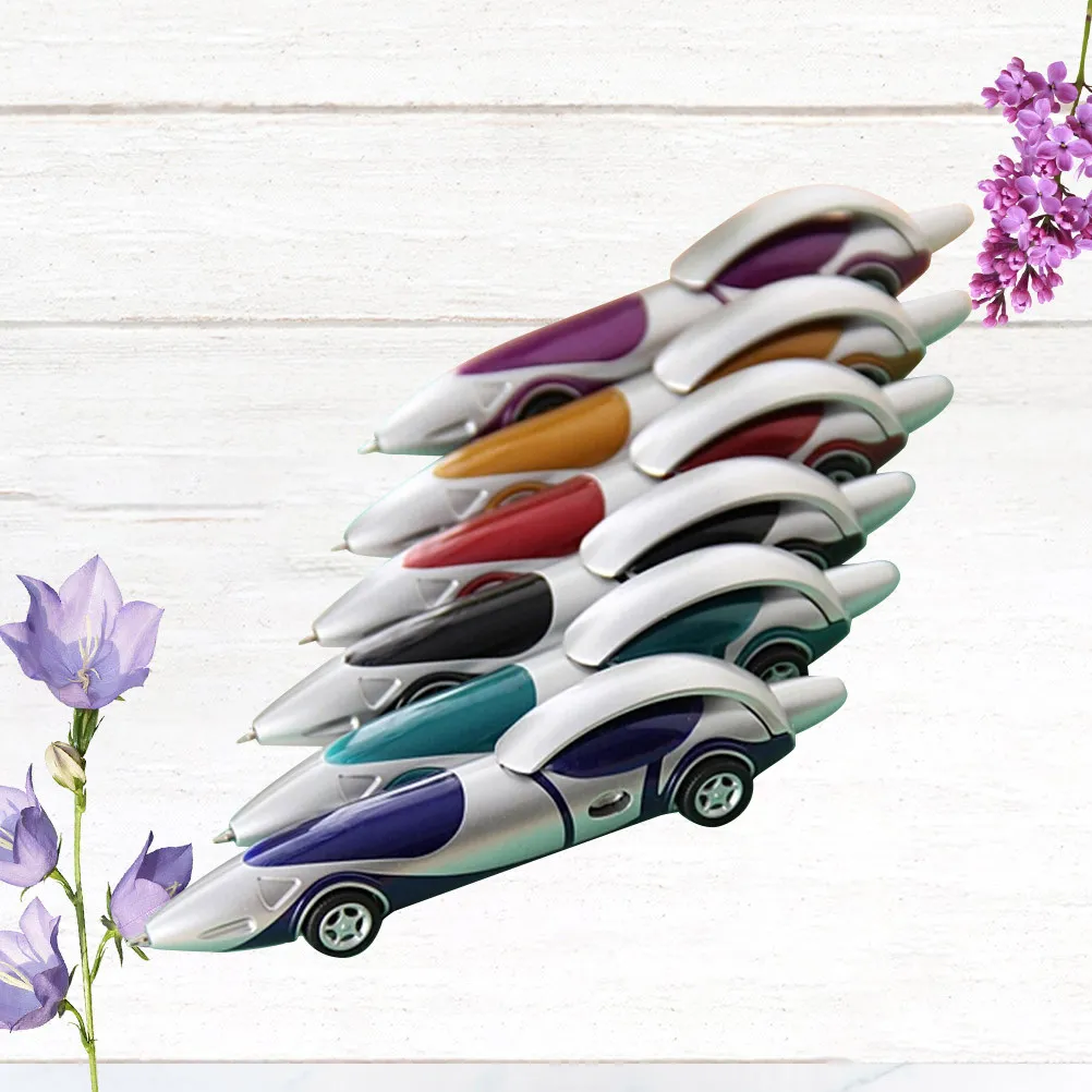 

6Pcs Car Ballpoint Pen Kawaii Cartoon Creative Design Fine Tip Writing Stationery for Students School Supplies Christmas