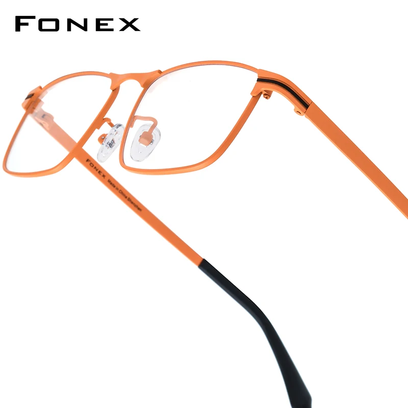 FONEX Titanium Glasses Frame Men Brand Design Square Eyeglasses Japanese Ultralight-Weight High Quality Eyewear 85928