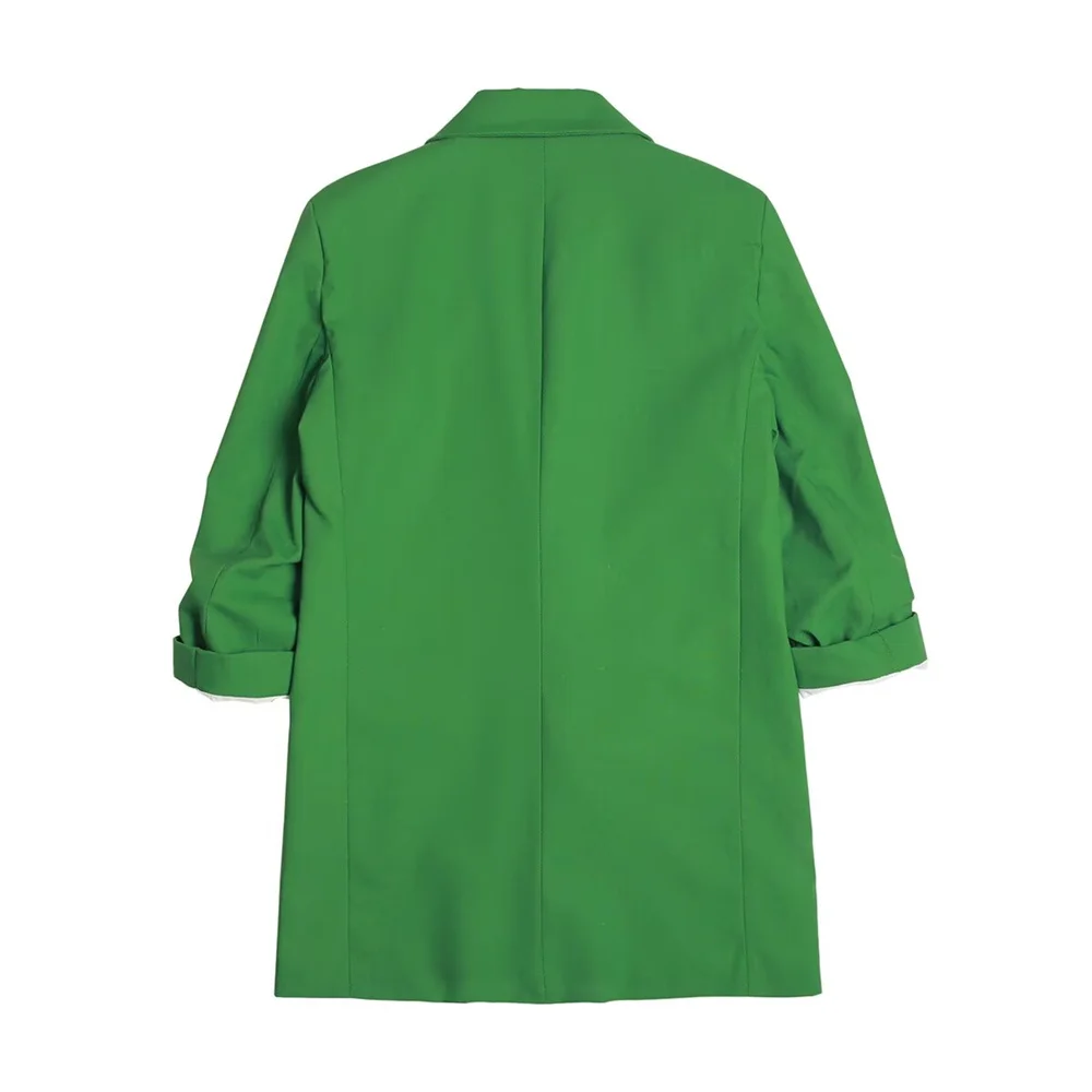 秋の新作 レディース カジュアル 多用途 フリップタイ ショルダーパッド カールスリーブ オープンカラー スーツコート