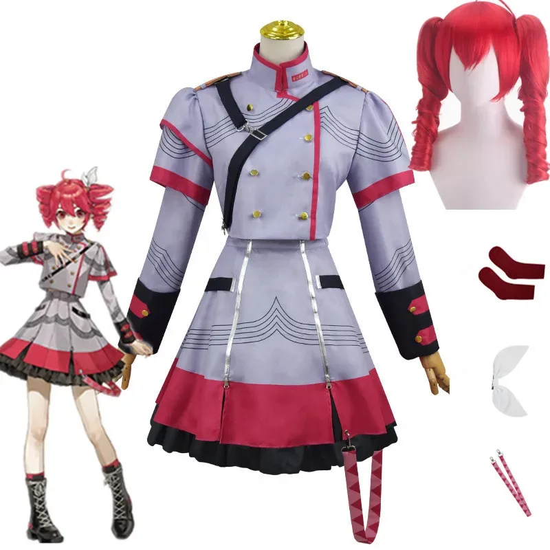 كاسان كوسبلاي أنيمي Vtuber زي المزج الخامس تيتو الباروكات الزي الرسمي ملابس حفلات الهالوين للنساء jk؛ 6 #2