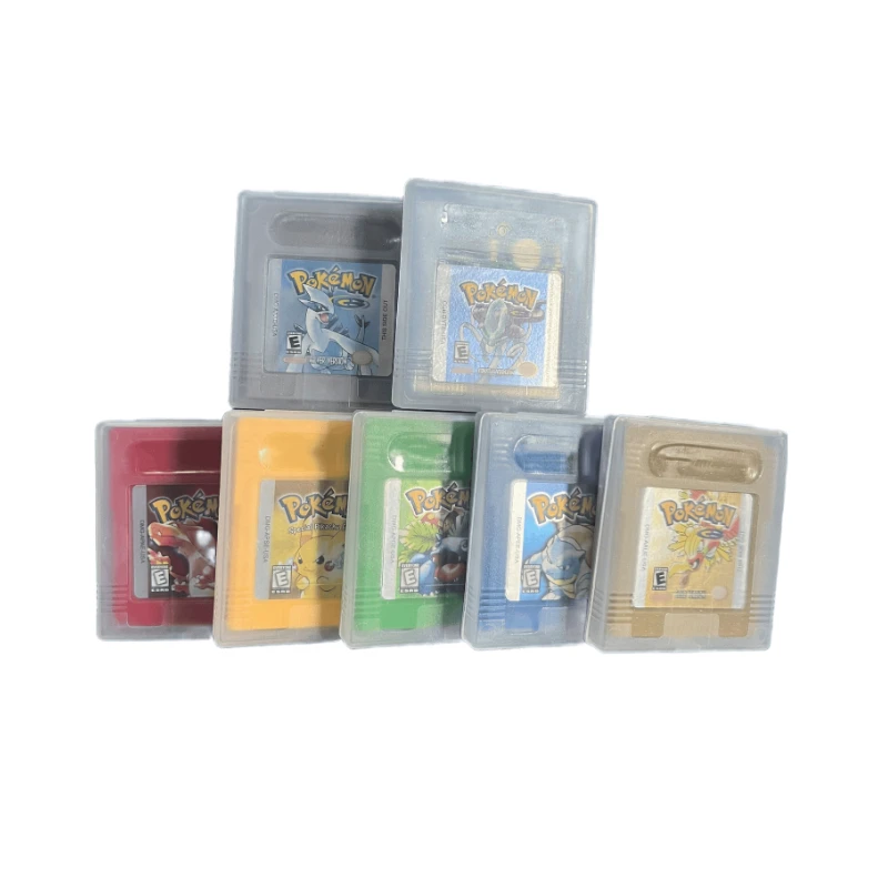 Nouvelle carte de jeu Pokemon anglais français 16 bits rouge/bleu/jaune/vert/or/argent/cristal Compatible avec la Console GBC/SP jeu vidéo