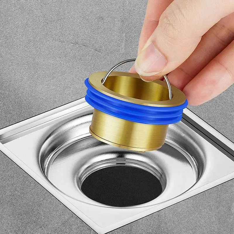 One Way Valve Floor Drain Copper Anti Odor Floor Drain Kitchen Sewer Insect Prevention Strainer Plug Drain Bathroom Accessories