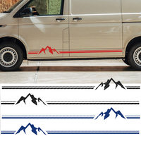 2pcs car side door sticker For VOLKSWAGEN VW TRANSPORTER T4 T5 T6 CAMPER VAN MOUNTAIN STRIPE GRAPHICS DECALS zq005