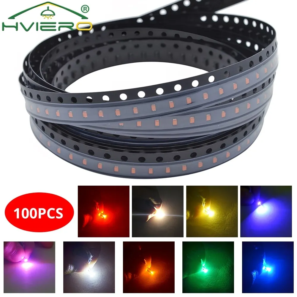 100 peças 0402 0603 smd chips de led vermelho brilhante amarelo verde branco azul laranja rgb diodo emissor de luz chip festa decoração iluminação