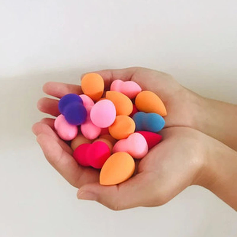 5 stks/set Groothandel Mini Make-Up Spons Eivorm Make-Up Zachte Foundation Bladerdeeg Concealer Gemengde Cosmetische Make-Up Spons