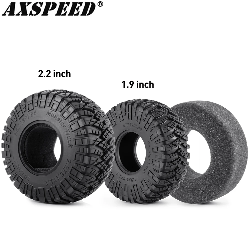 

Резиновые шины AXSPEED 1,9 2,2 дюйма, колесные шины для Axial SCX10 Wraith TRX4 TRX6 D90 1/10 RC Rock Crawler автомобильные запчасти