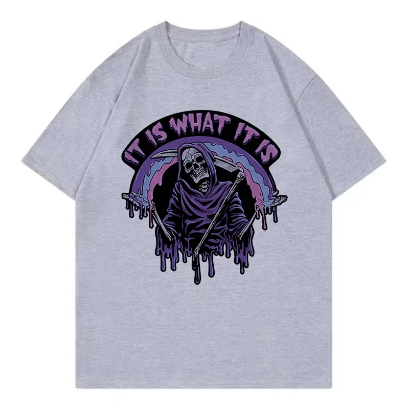 Vintage Comic Tee It Is What It Is Funny T Shirts Men Women T-shirt Round Neck Short Sleeve Trendy Tee Shirt Streetwear Tops