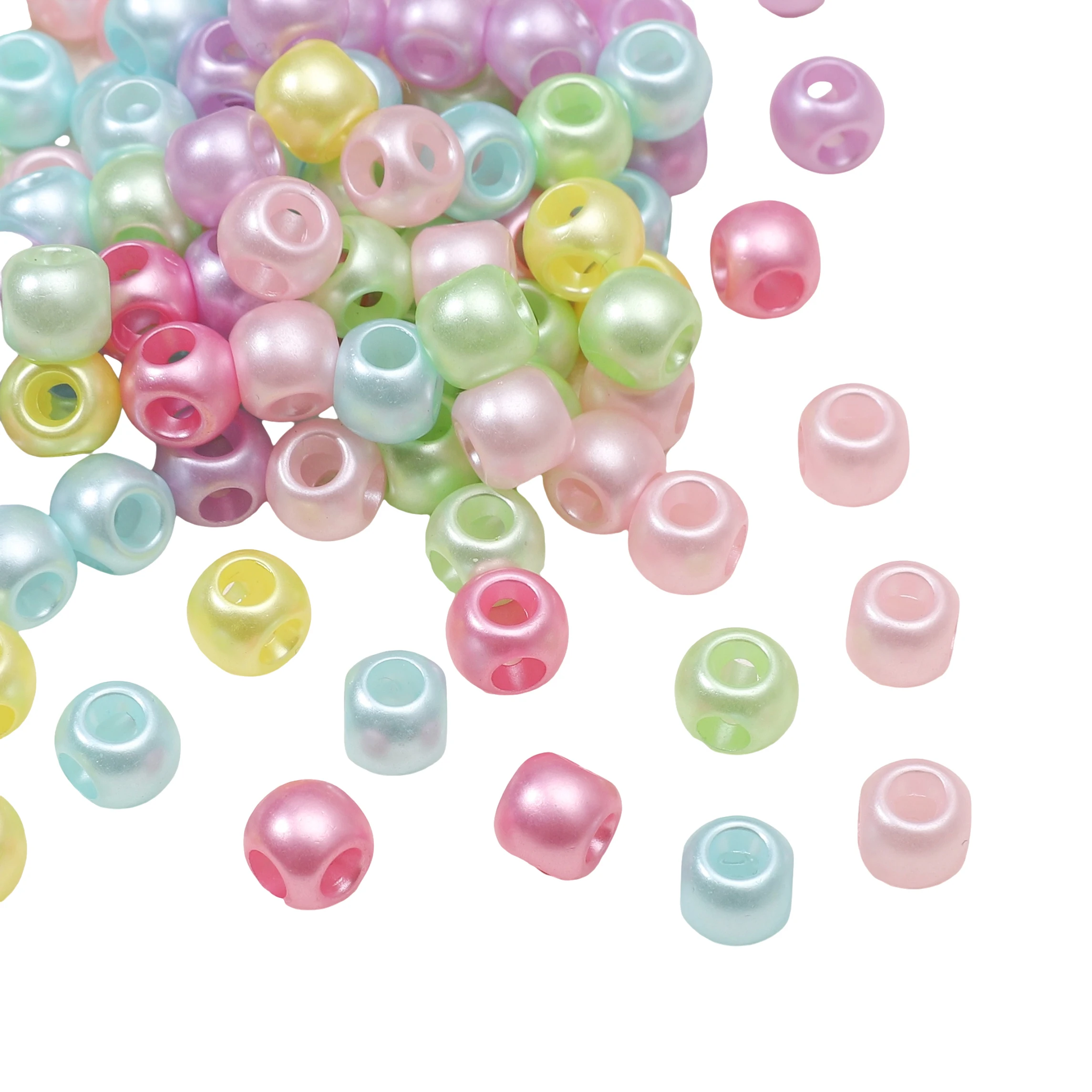 10 Stück 8 x 6 mm Acryl-beschichtete, farbige, runde, lose Spacer-Perlen für DIY-Armbänder, Halsketten, Schmuckherstellung, Zubehör – Detail 1