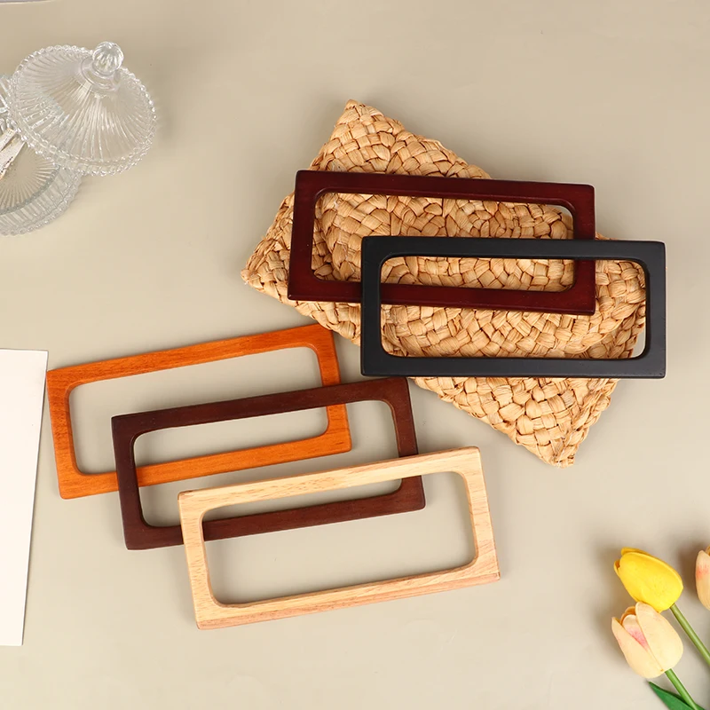 1Pc Square Wooden Bags Handle DIY Sewing Brackets Purse Frames Handles for Making Handbag Accessories