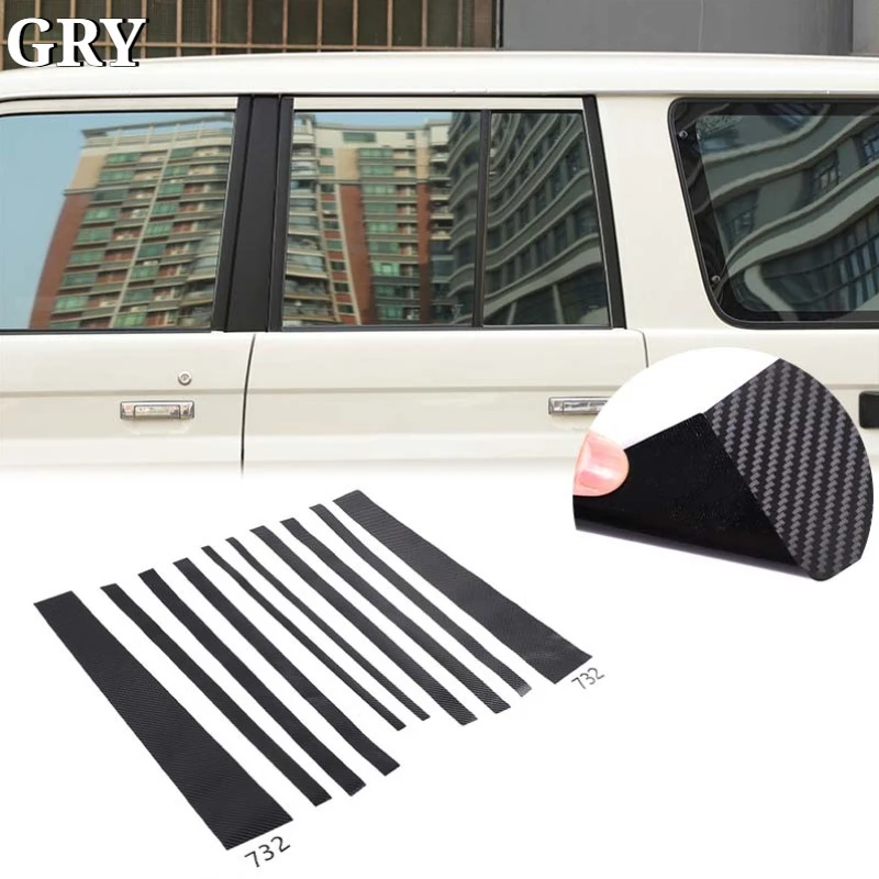 Car Window Center BC Pillar Trim Sticker For Toyota Land Cruiser LC76 2007-2026 PVC Carbon Fiber Exterior Car Accessories